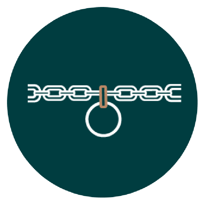 Pictogramme pour le changement d'anneau d'un pendentif pour un collier en chaine