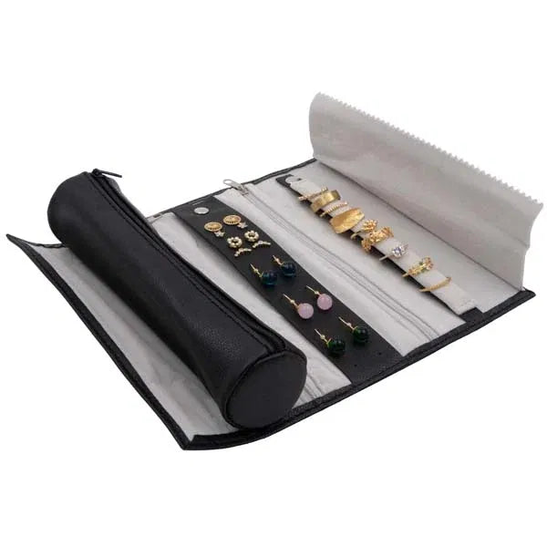 Image de la trousse de rangement pour bijoux fantaisie de voyage (avec bijoux à l'intérieur)