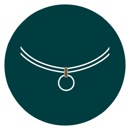 Pictogramme pour la réparation du changement d'anneau de pendentif sur collier en cordon