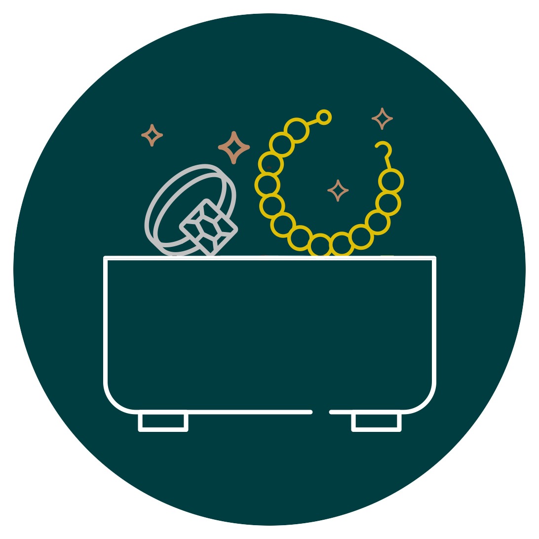 Icône correspondant à la restauration de bijou via la dorure ou l'argenture