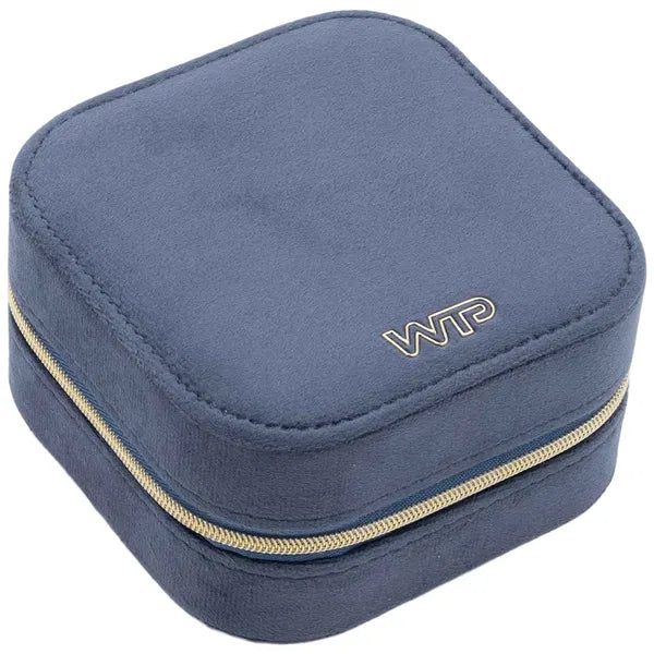 Boîte à Bijoux Carrée bleue – Rangement Compact et Protection Optimale