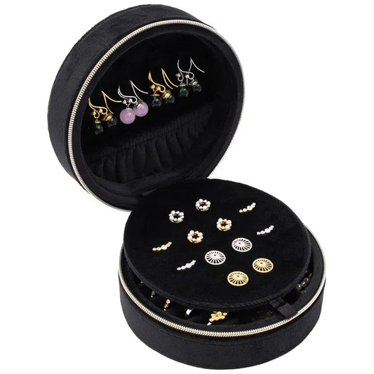 Boîte à Bijoux Ronde – Rangement Élégant et Compact pour Vos Bijoux