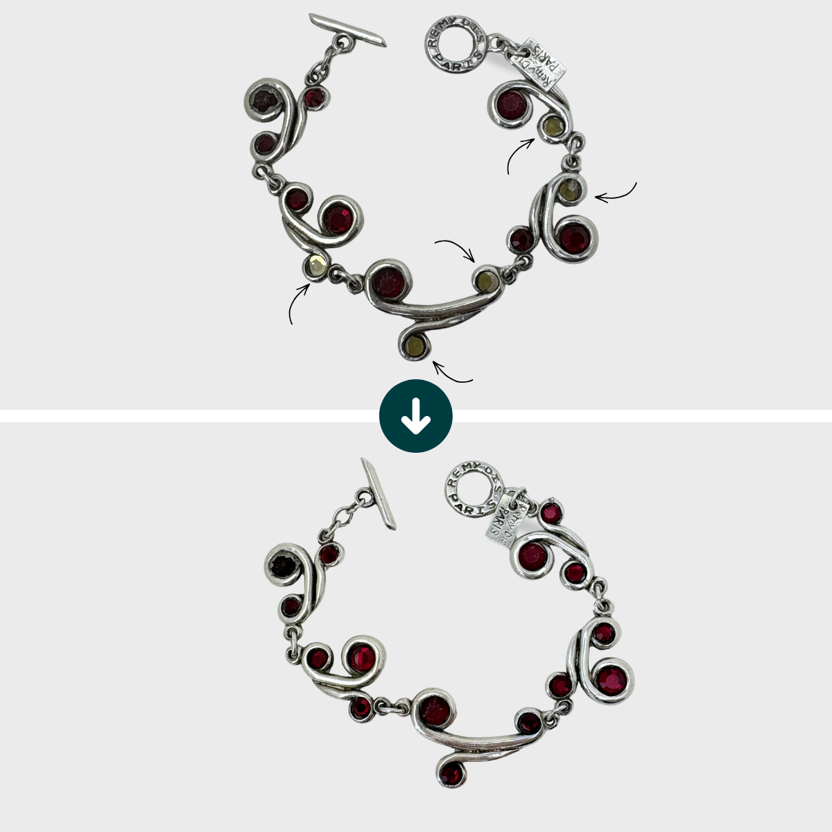 Remettre ou ajouter un ou plusieurs strass - Bracelet chaîne