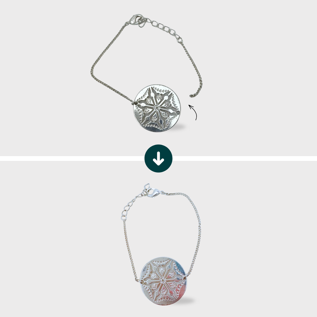 Rattacher la chaîne ou un élément avec un anneau - Bracelet chaîne
