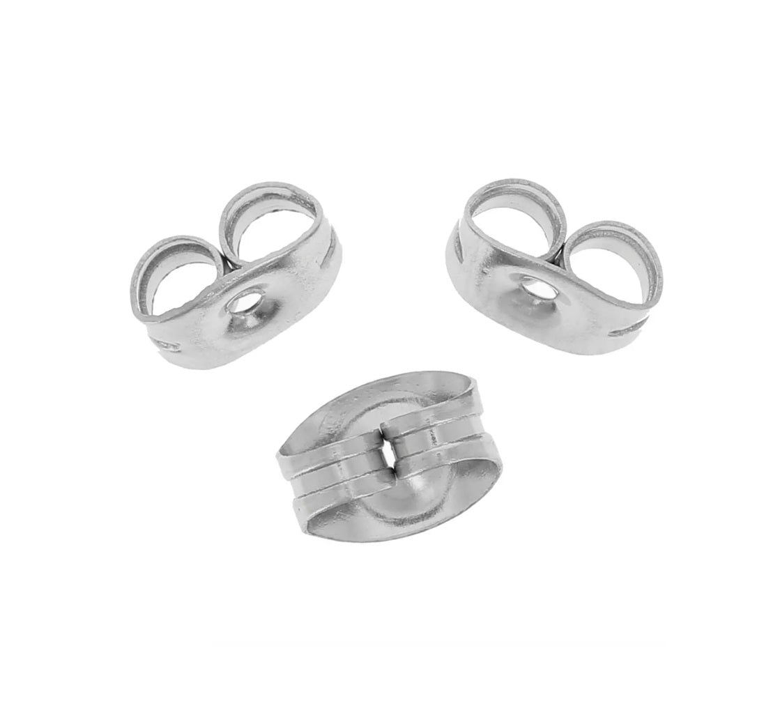 Poussettes clous d'oreilles - Acier inox 304L argent